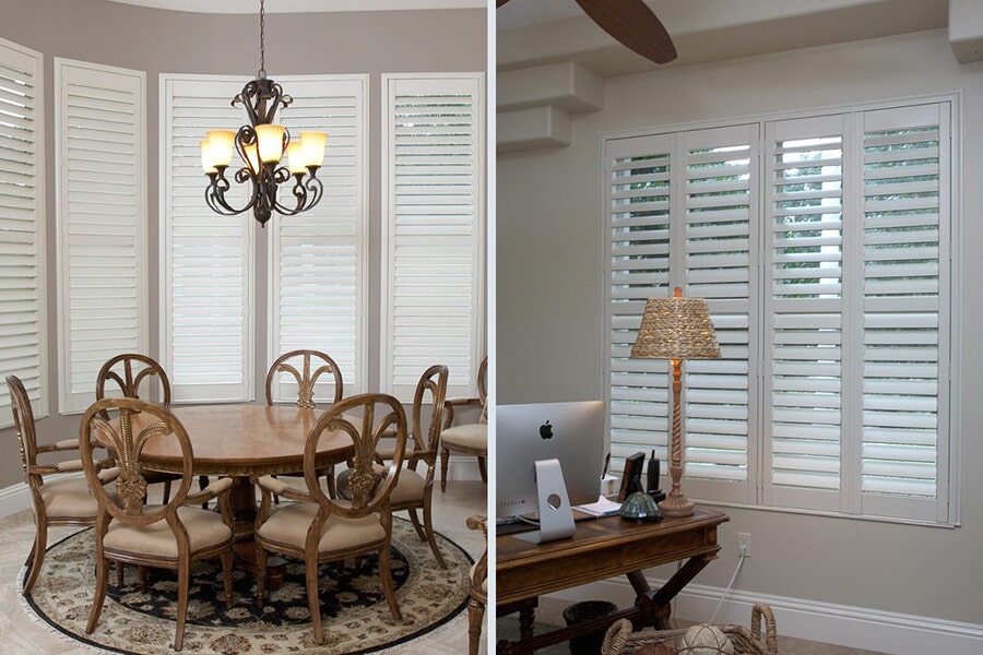 white plantation shutters