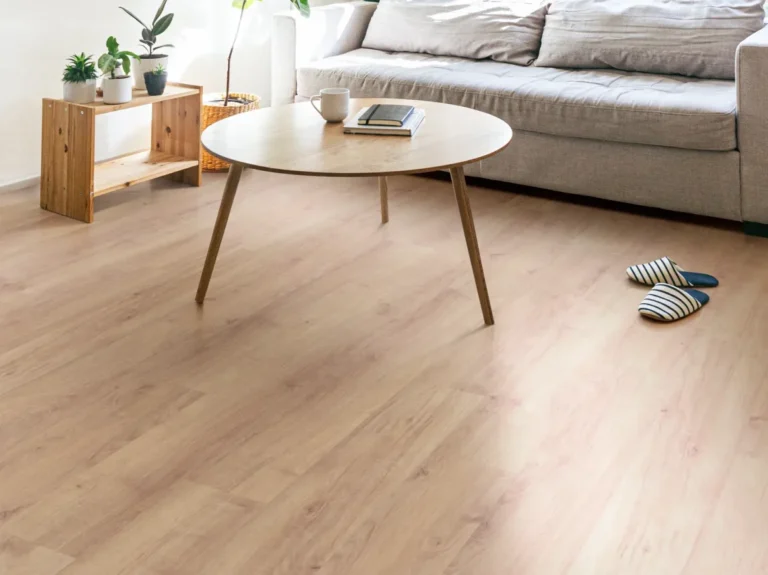 Laminate floors in bright living room