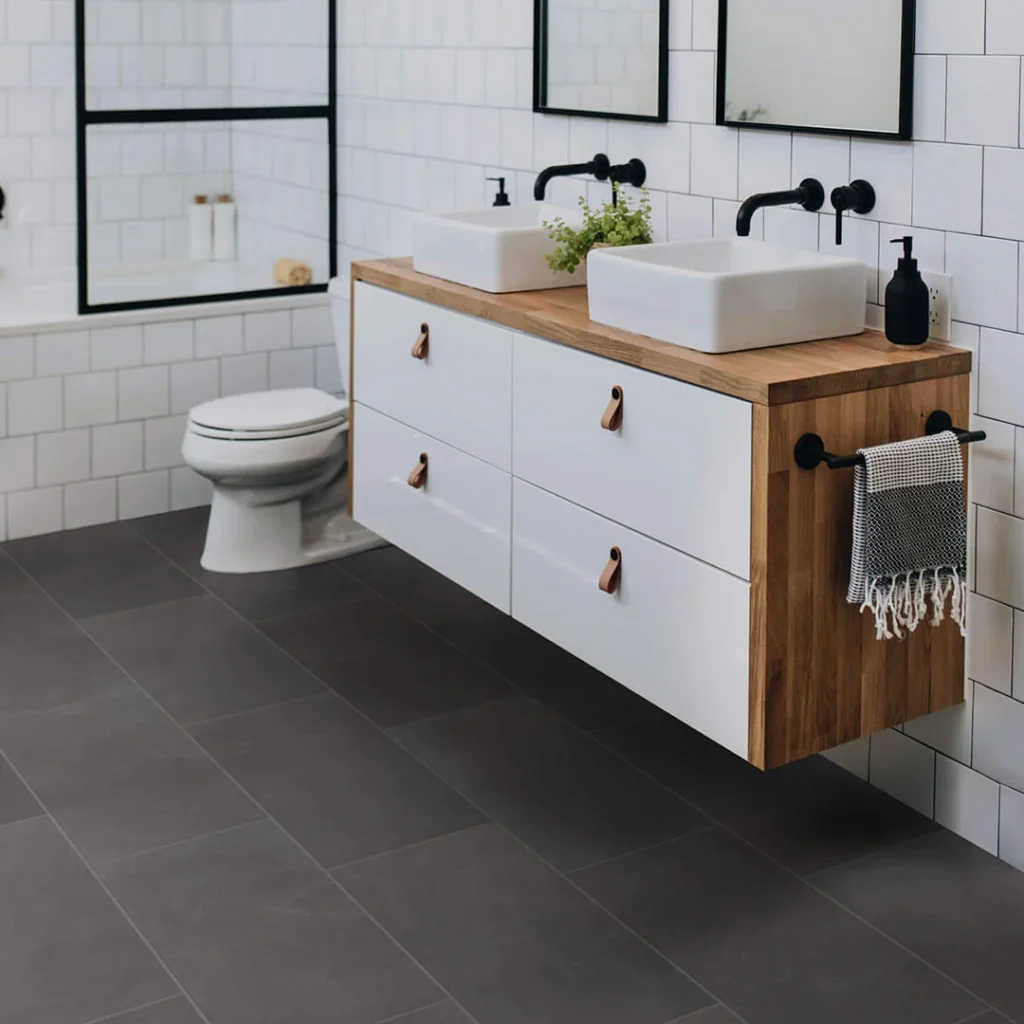 Shaw Floors tile flooring in bathroom