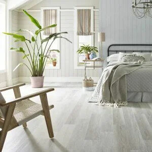 wood look flooring in bedroom